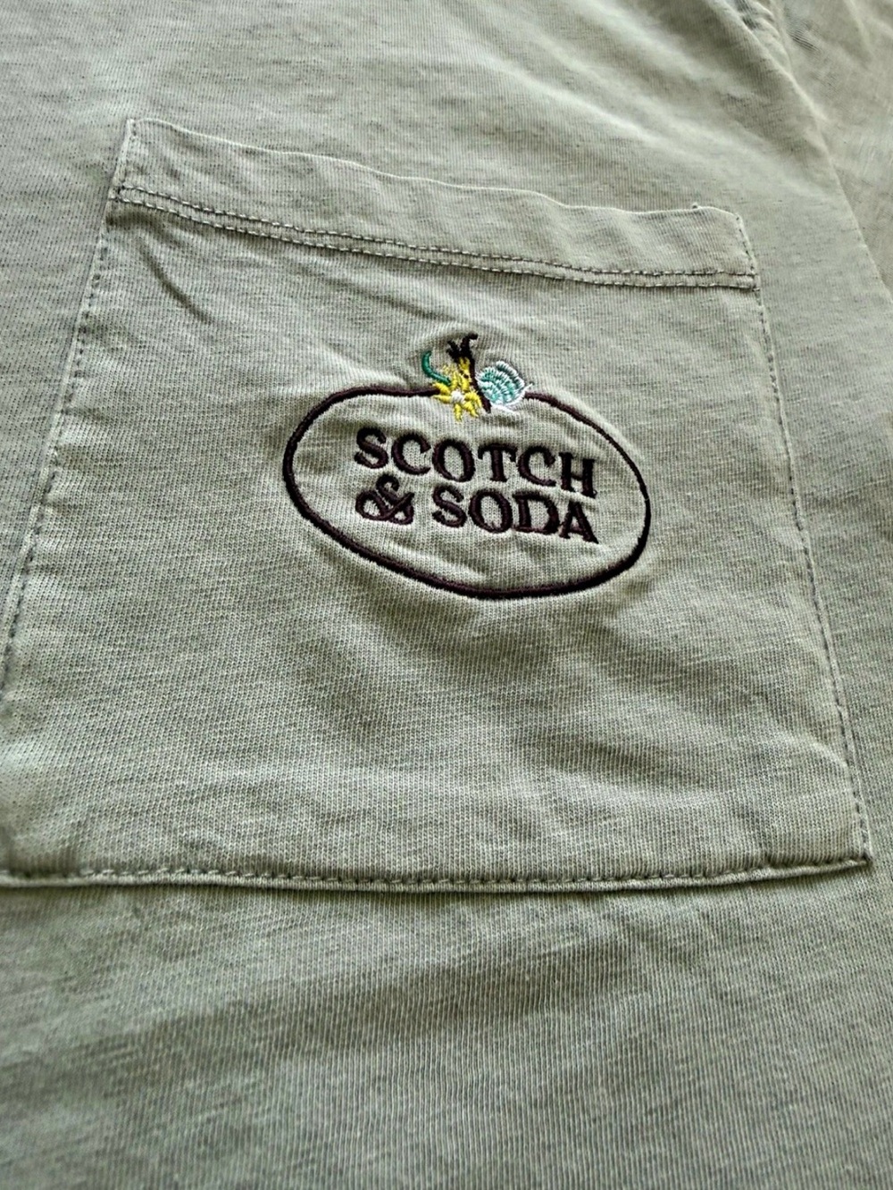 Scotch & Soda Men's Gray Pocket Short Sleeve Embroidered Logo Shirt NWT
